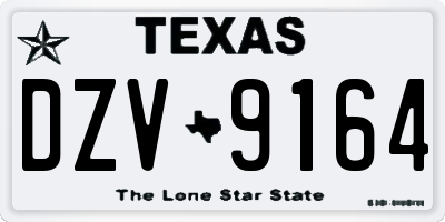 TX license plate DZV9164