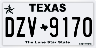 TX license plate DZV9170