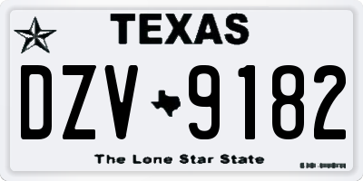 TX license plate DZV9182