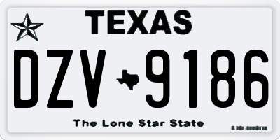 TX license plate DZV9186