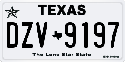 TX license plate DZV9197
