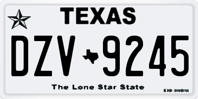 TX license plate DZV9245