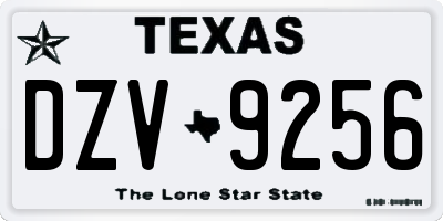 TX license plate DZV9256