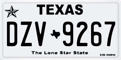 TX license plate DZV9267