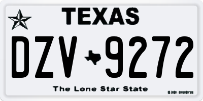 TX license plate DZV9272