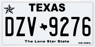 TX license plate DZV9276