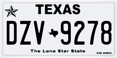 TX license plate DZV9278