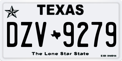 TX license plate DZV9279