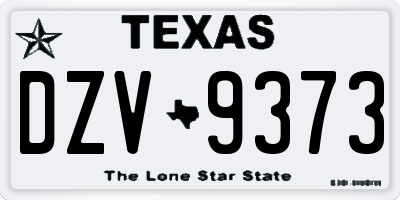 TX license plate DZV9373
