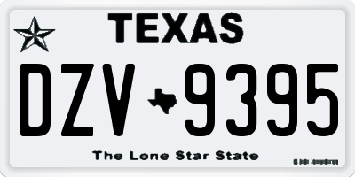 TX license plate DZV9395