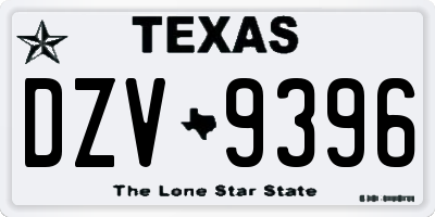 TX license plate DZV9396