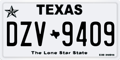 TX license plate DZV9409