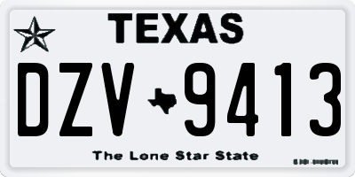 TX license plate DZV9413