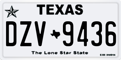 TX license plate DZV9436