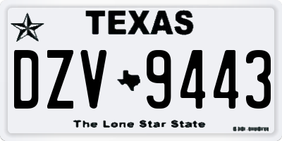 TX license plate DZV9443