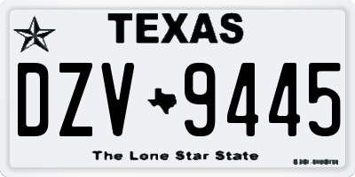 TX license plate DZV9445