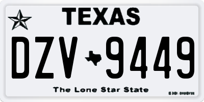 TX license plate DZV9449