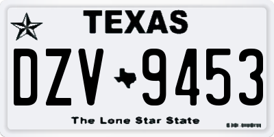 TX license plate DZV9453