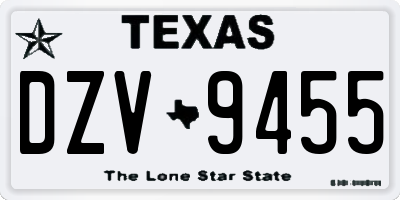 TX license plate DZV9455