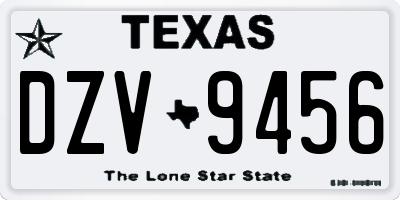 TX license plate DZV9456