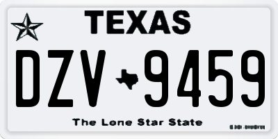 TX license plate DZV9459