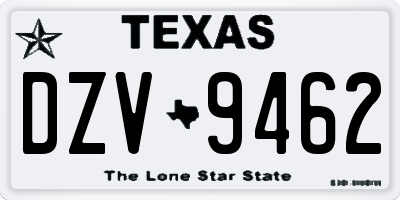 TX license plate DZV9462