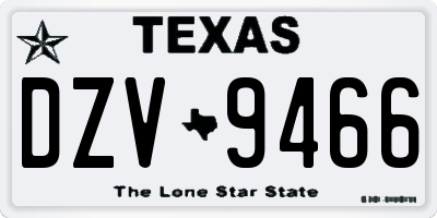 TX license plate DZV9466