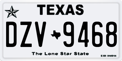 TX license plate DZV9468