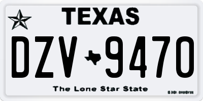 TX license plate DZV9470
