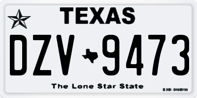 TX license plate DZV9473