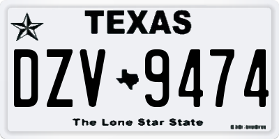 TX license plate DZV9474