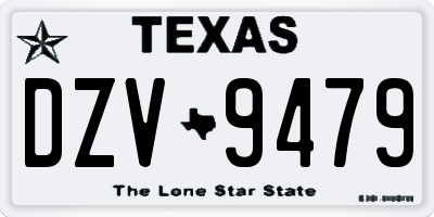 TX license plate DZV9479