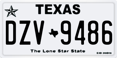 TX license plate DZV9486
