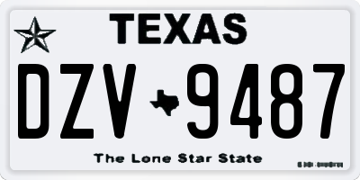 TX license plate DZV9487