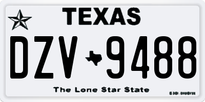 TX license plate DZV9488