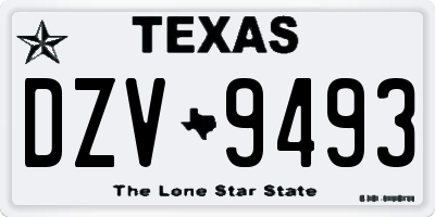 TX license plate DZV9493