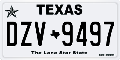 TX license plate DZV9497