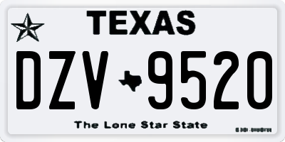 TX license plate DZV9520
