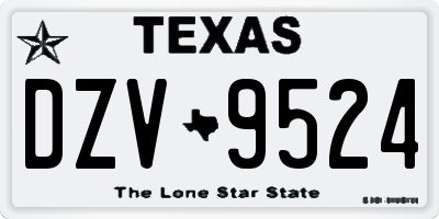 TX license plate DZV9524