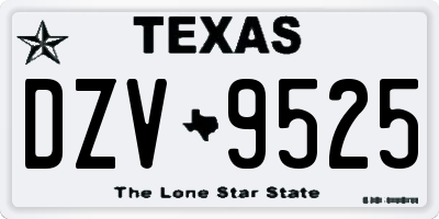 TX license plate DZV9525