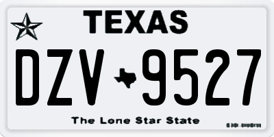 TX license plate DZV9527
