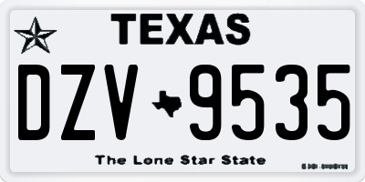 TX license plate DZV9535
