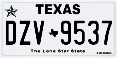 TX license plate DZV9537