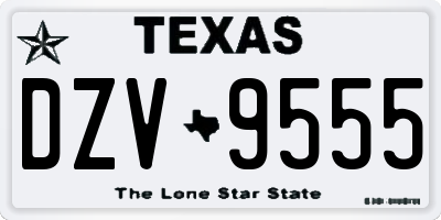 TX license plate DZV9555
