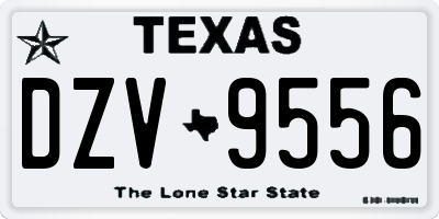 TX license plate DZV9556