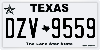 TX license plate DZV9559