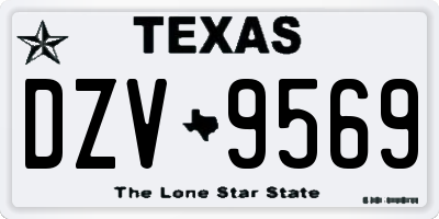 TX license plate DZV9569
