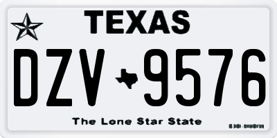 TX license plate DZV9576