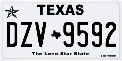 TX license plate DZV9592