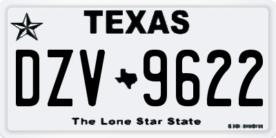 TX license plate DZV9622